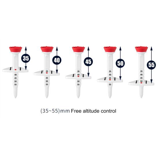 4 pezzi 77 mm tee da golf 5 livelli altezza di posizionamento regolabile linea di mira supporto per palline rotonde aiuto per l'allenamento del golf punta accessori per il golf