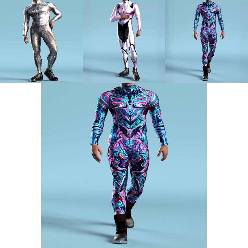 Halloween Adult Cosplay Jumpsuit With 3d Digital Print For Costume Party Fun