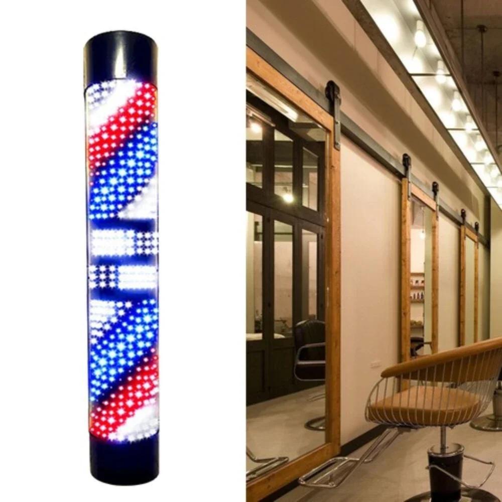 

110v LED Rotating Wall Light Barber Pole Waterproof Salon Barber Pole Shop Sign Light Red,Blue and White United States