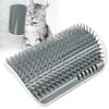 Plastic Cat Self Groomer   Comb Buty Soft Brush Body Scratcher on Wall Corner