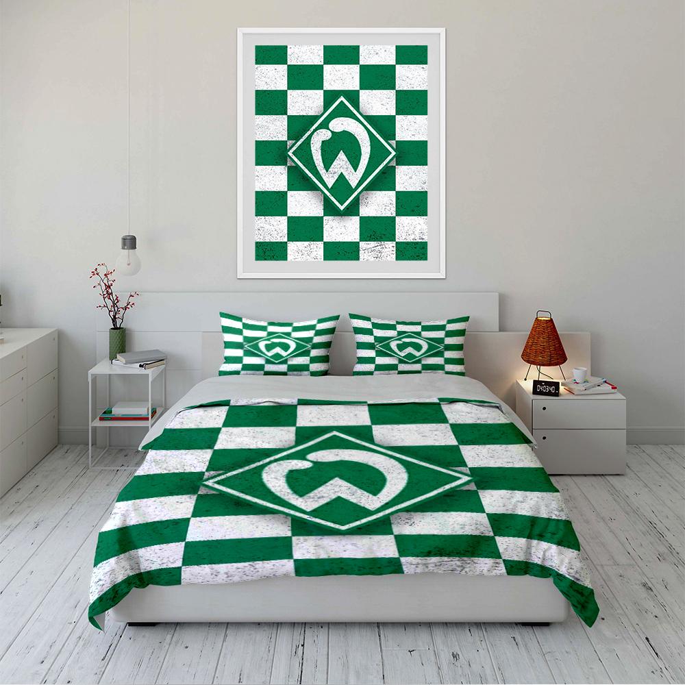 Green Checkered Bedding Set Bedding set (1 duvet cover, 2 pillowcases, duvet not included)
