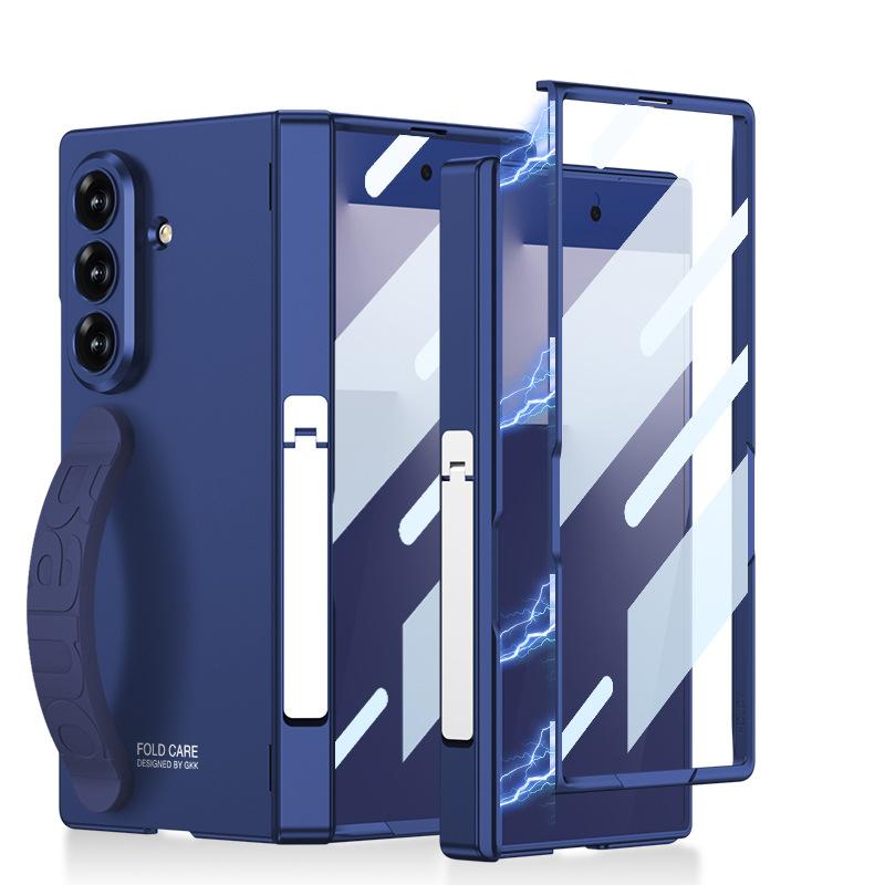 Suitable for Samsung Z Fold7 Mobile Phone Case New Magnetic Hinge Case Film Integrated Silicone Wristband Bracket Protective Cover