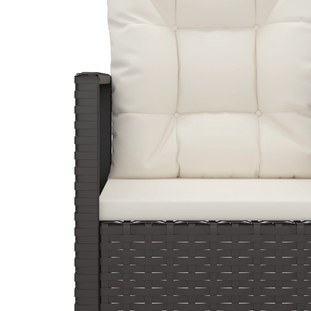 Vidaxl 4-Cz. Garden Lounge Set, Cushions, Black PE Rattan