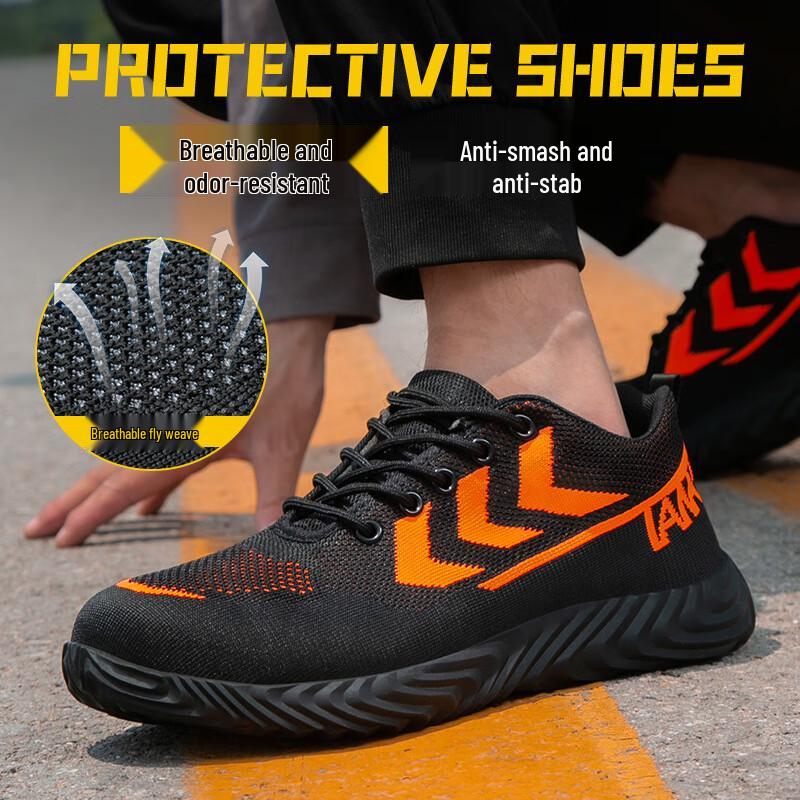 Longchan Men s Flyknit Steel Toe Safety Work Shoes 36