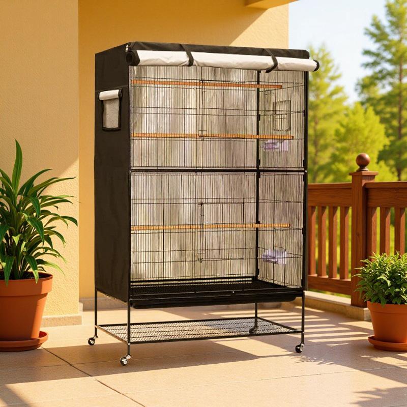 Outdoor Bird Cage Dust & Rain Cover, Silver-Coated. 190T чёрный