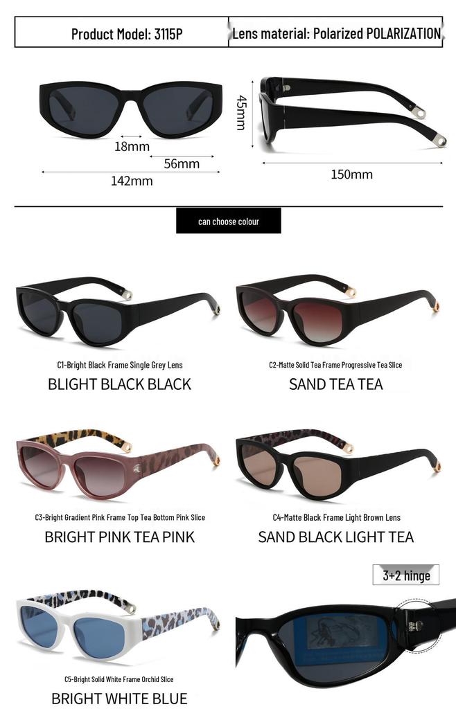 2026 Classic Small Square Frame Polarized Sunglasses - High-End European & American Street Style