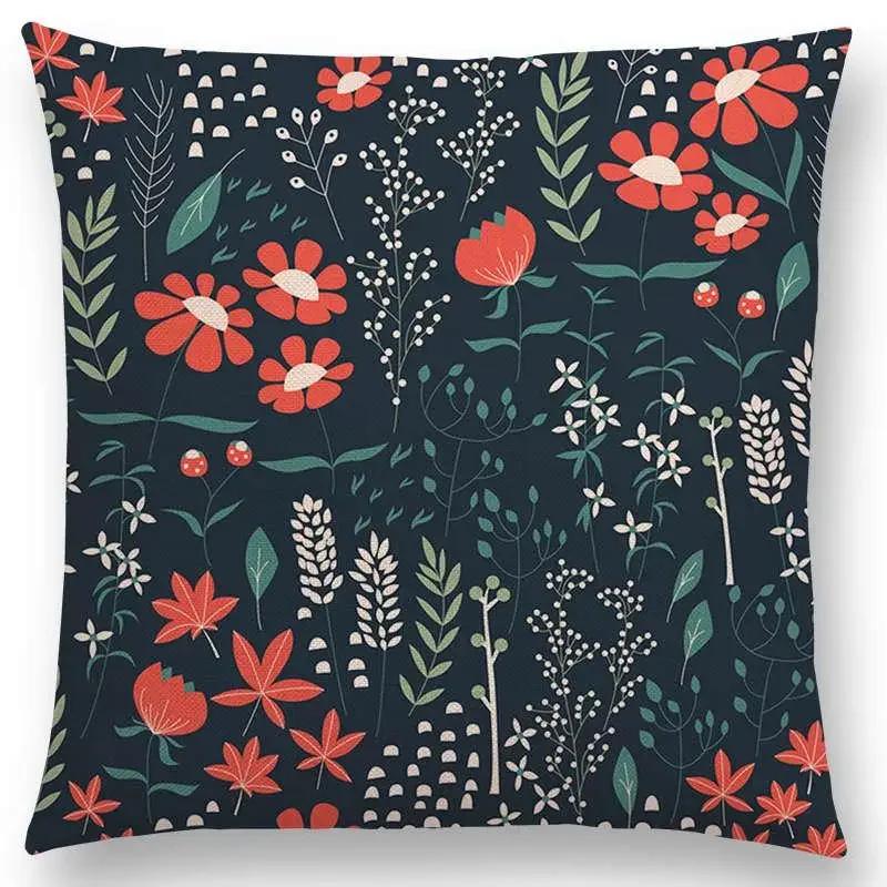 Botanical Floral And Butterfly Cushion Cover Beautiful Flowers Garden Mini Prints Home Decor Sofa Throw Pillow Case
