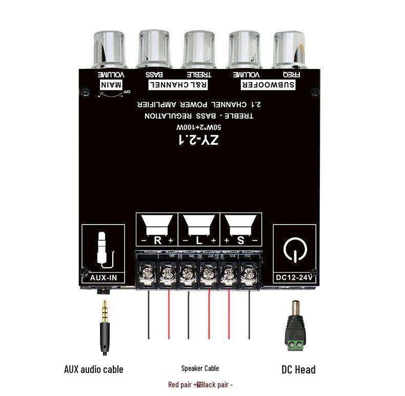 2.1 Channel Bluetooth Digital Amplifier Board with High-Low Tone Control & Subwoofer Capability