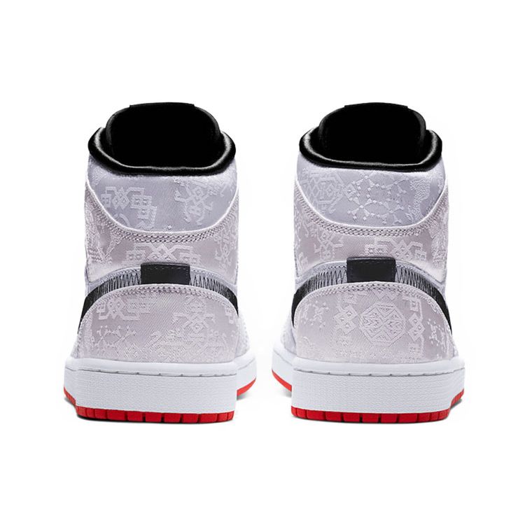 CLOT x Air Jordan 1 Mid Fearless Sneakers Unisex Argento Bianco Nero CU2804-100