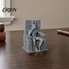 Small Decorative Scarab Anubis Sitting On Throne Statue, Palm-Sized 3D Printed Stone Sculpture Mini Ornament, Ancient Egyptian Style Stable