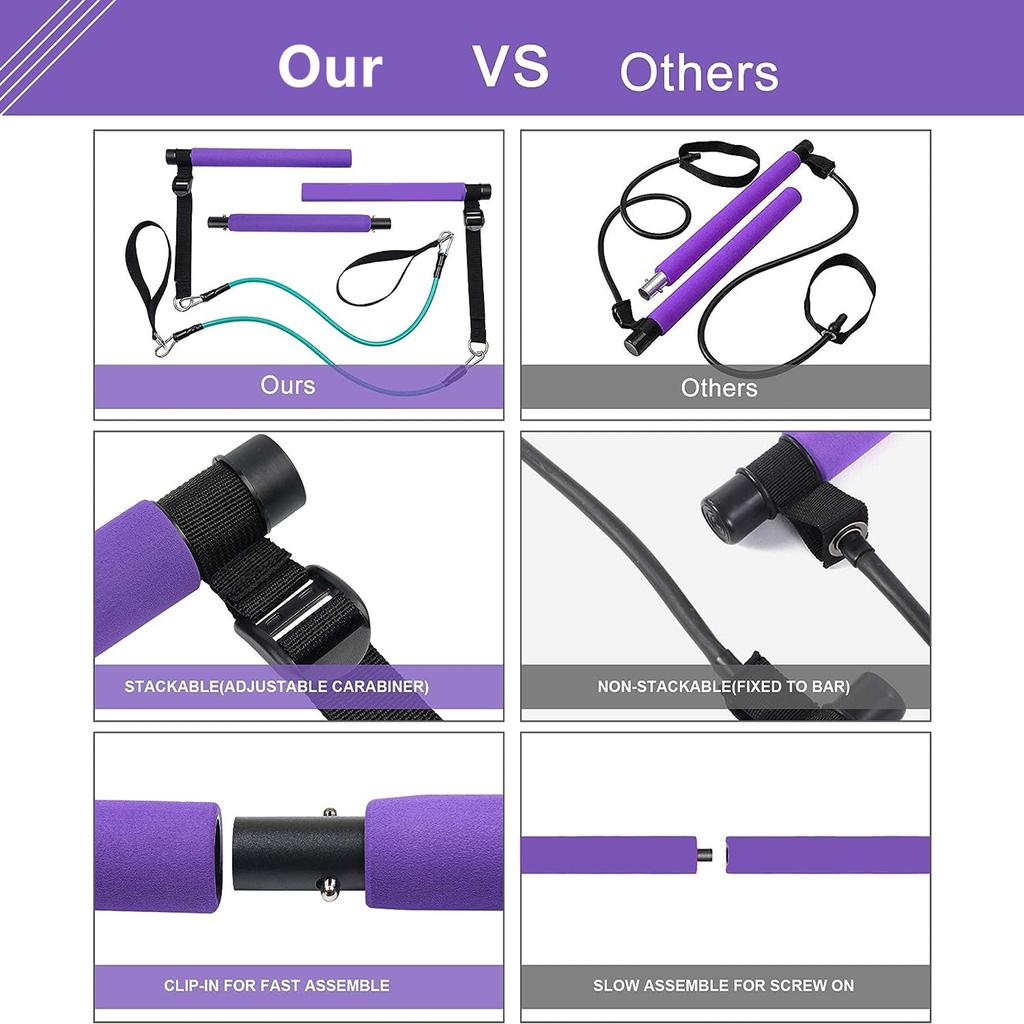 Przenośny zestaw do pilatesu z taśmami oporowymi do ćwiczeń Taśmy oporowe Sprzęt do ćwiczeń w domu Wspiera trening całego ciała