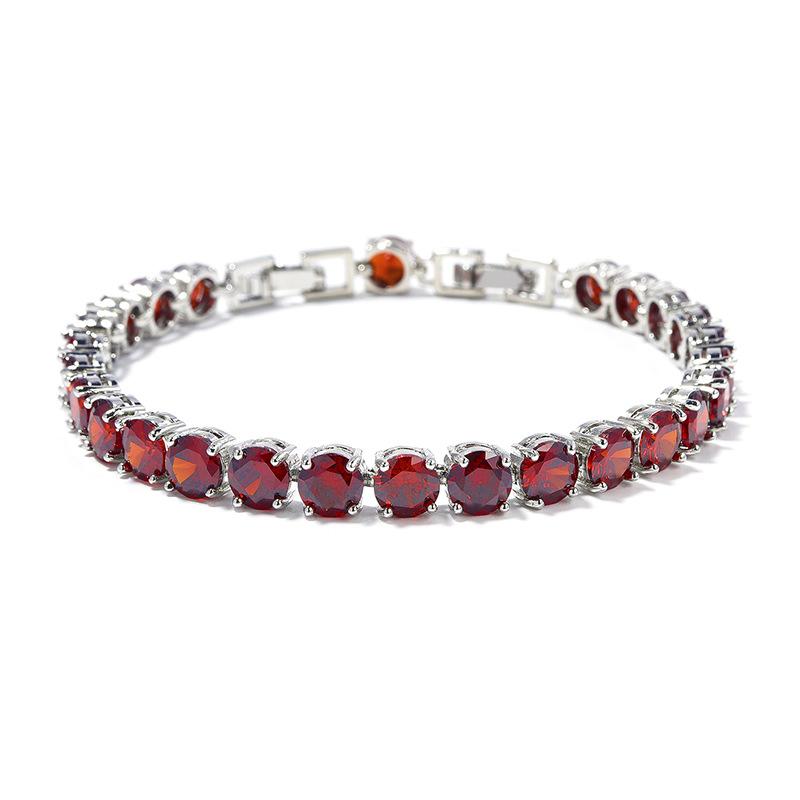 Super Flash Zircon Bracelet 6mm Multicolor Optional Jewelry Bracelet Platinum Plated Ladies Diamond Bracelet