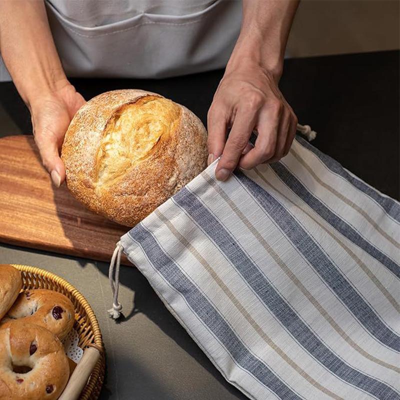 Bread Bags For Homemade Bread, Reusable Linen Cotton Beeswax Bags, Sourdough Bag, Sourdough Storage With Bread Proofing Cover