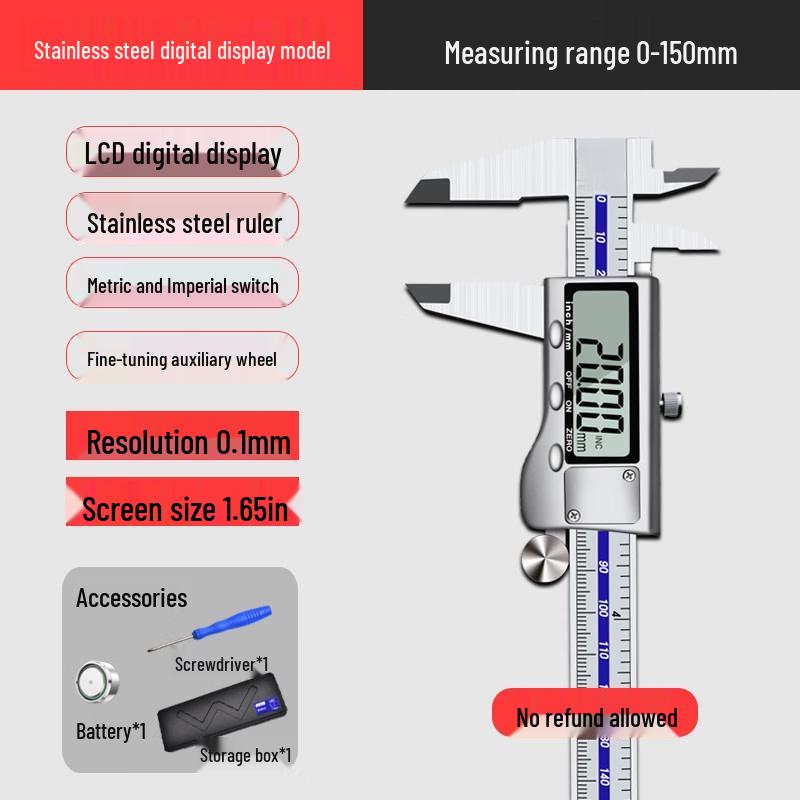 Rongyu 150mm Stainless Steel Digital Caliper