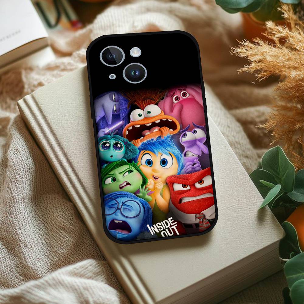 I-Inside Out 2 Family Phone Case For IPhone 1716 15 14 13 Pro Max 11 12 Mini X Xs XR Black Silicone Cover
