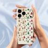 For iPhone 17 Pro Case Christmas Tree Gingerbread Pattern Printing Straight Edge TPU Phone Back Cover