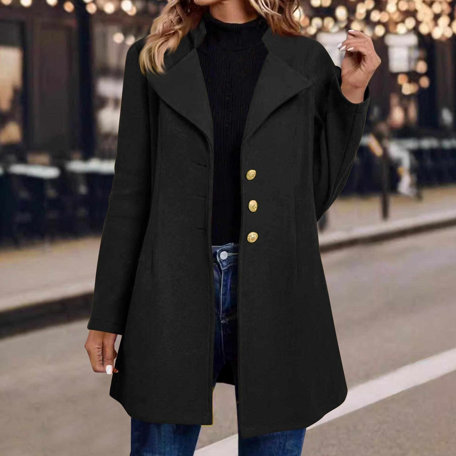 

Женские пальто Зимний тренчкот средней длины Однобортные тренчи Женская куртка XXL чёрный