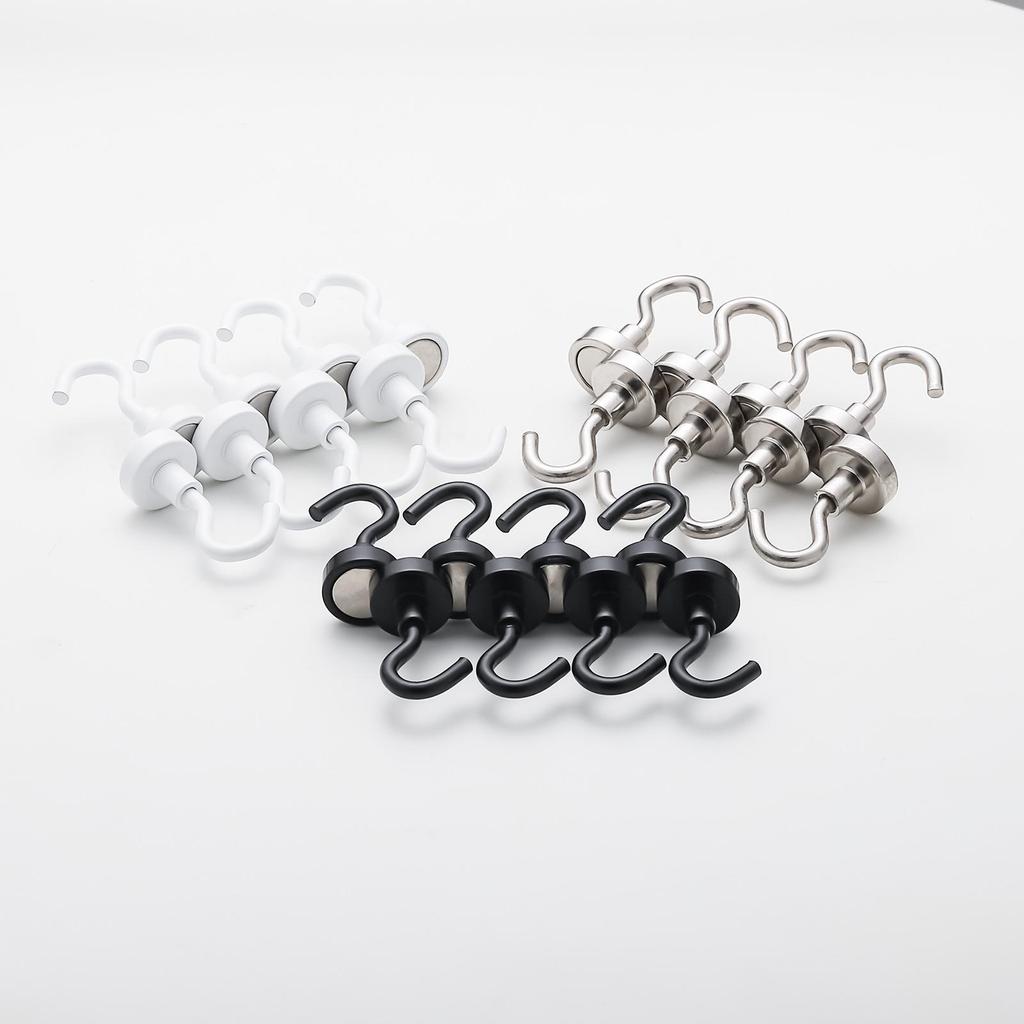 Rotating Strong Magnetic Hook for Kitchen, Refrigerator, and Door - No-Punch Installation