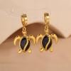 Ocean Style Sea Turtle Enamel Dangle Earrings - Women's Stainless Steel Luxury