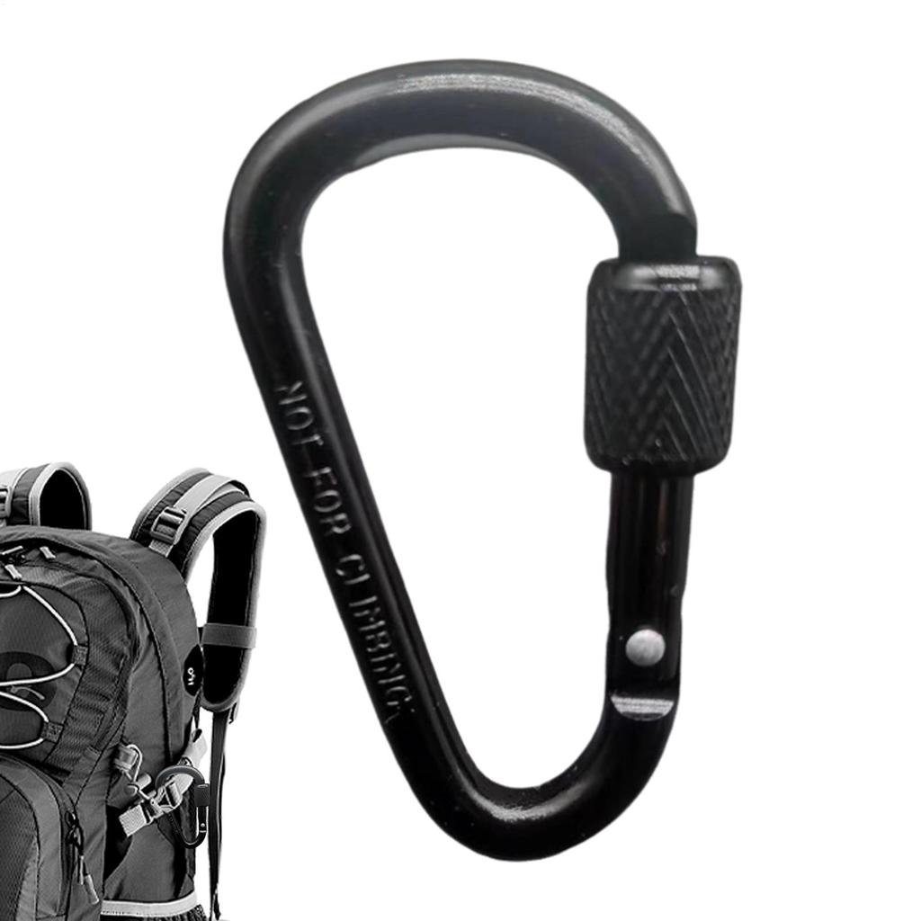6pcs/set Aluminum Alloy Carabiner D Ring Tent Rope Tensioner Tent Wind Rope Buckles Backpack Buckle Hook For Camping Accessory