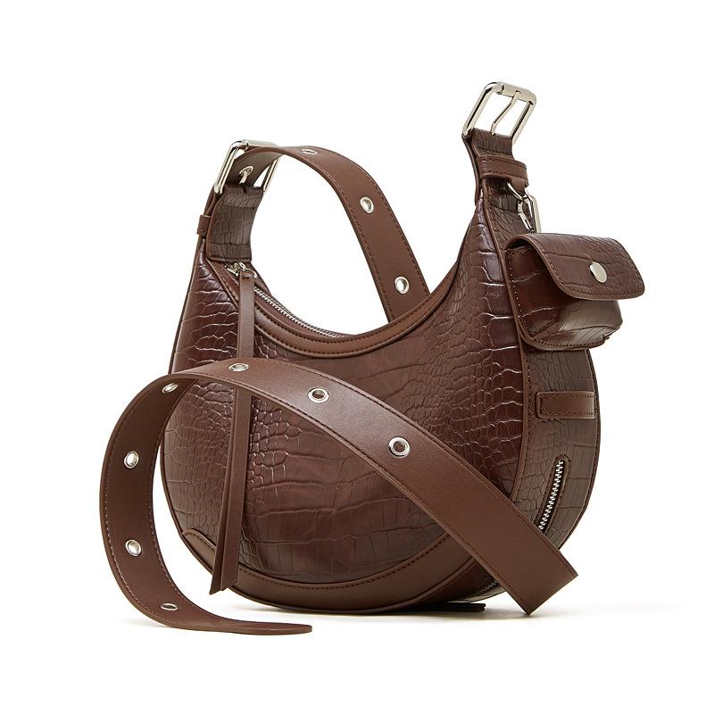 Spring and Summer New Leather Niche Design Crescent Moon Bag, Armpit Bag, High-end Crescent Bag, Commuter Shoulder Messenger Women's Bag