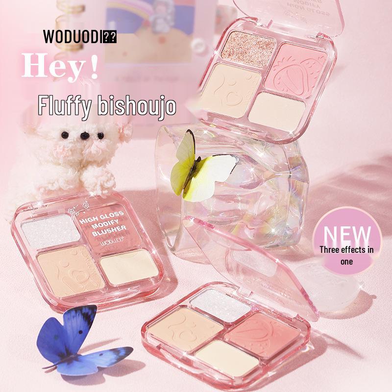 

Палетка для лица WODWOD Brightening: Матовый контур, хайлайтер и румяна «все в одном»