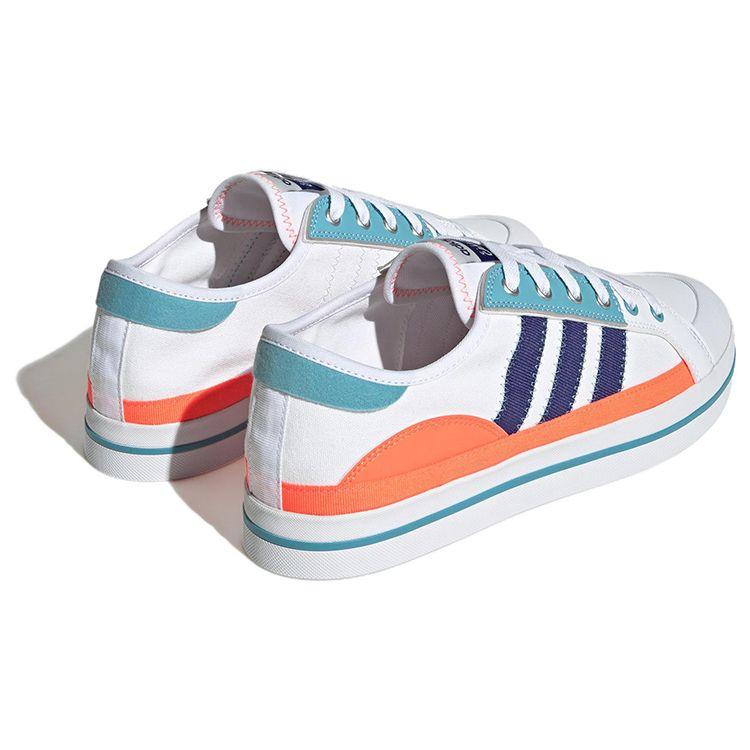 Adidas Neo City Canvas Casual Slip-Resistant Durable Low-Top Skate Shoes Unisex Sneakers White Blue Orange HQ6927