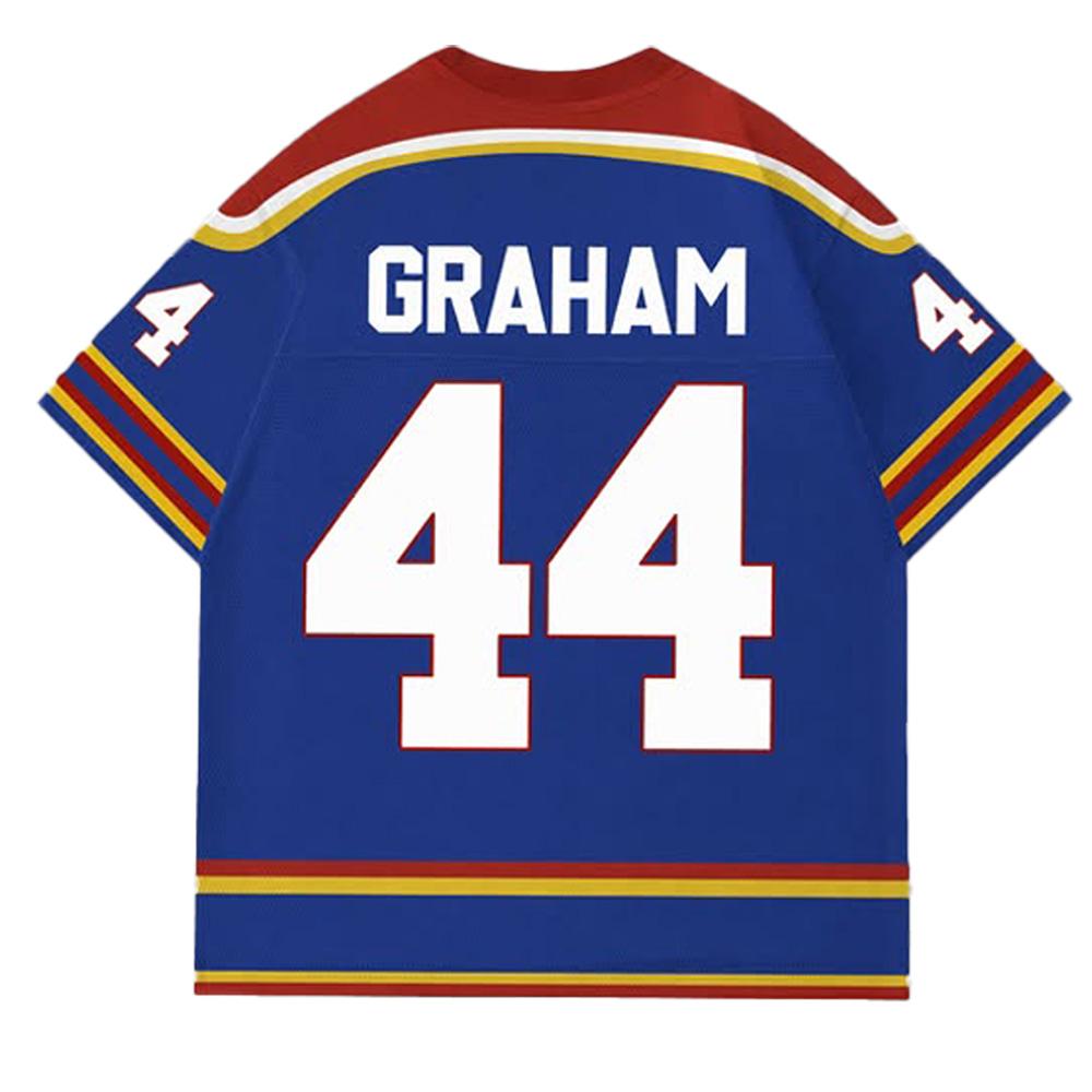 Off Campus Briar University Hockey Jersey Summer V-neck Short Sleeve Tees Graham 44 Graphic T-shirt Unisex Oversized Sportswear