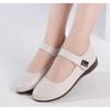 Women Fashion Black Patent Leather Buckle Strap Anti Skid Shoes Lady Cool Comfort Beige Office Career Shoes Ab519