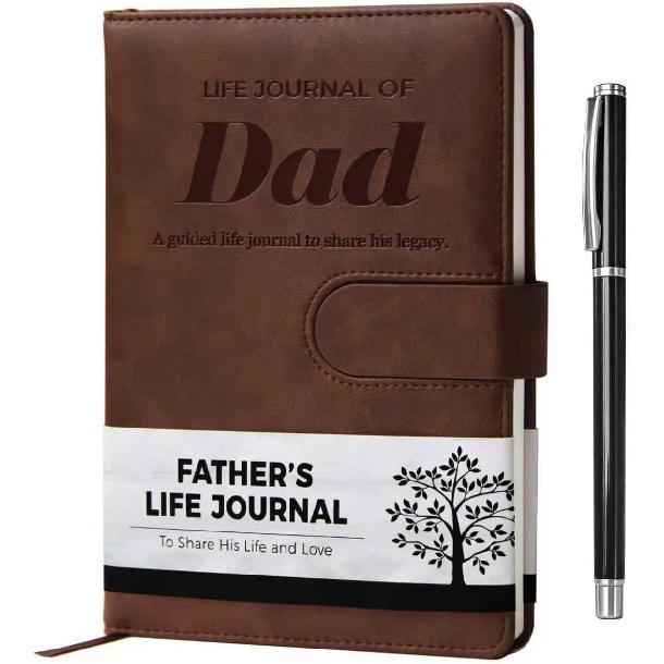 Dad I Want to Know Your Life Story Leather Journal (Hardcover) - Birthday Gifts for Dad - Guided Legacy Journal to Share His Life Story - Ideal Gifts