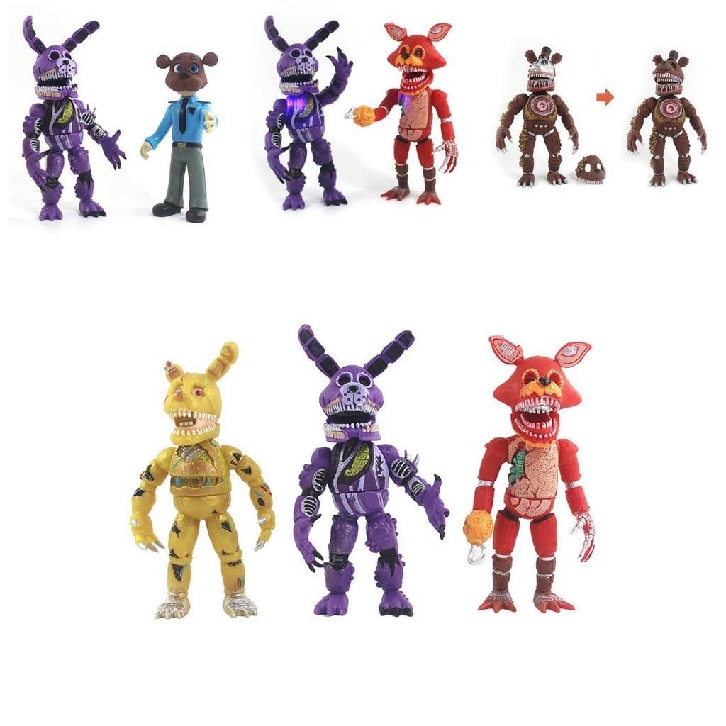 Vibrant 6pcs Fnaf Five Nights At Freddy's Light Up Action Figures For Kids
