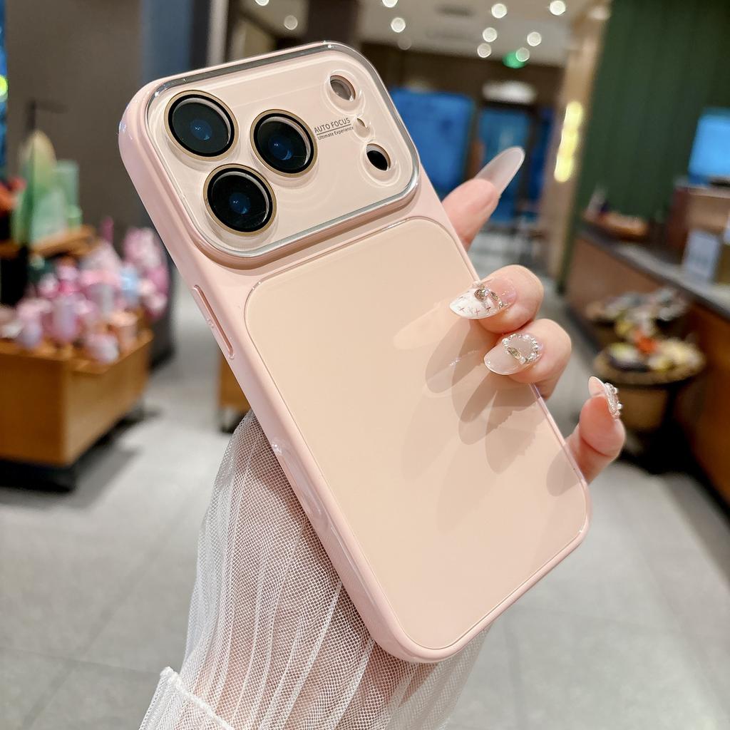 Summer solid color becomes larger in seconds, and the window is suitable for Apple 17promax mobile phone case iPhone16pro all-inclusive 14/15.