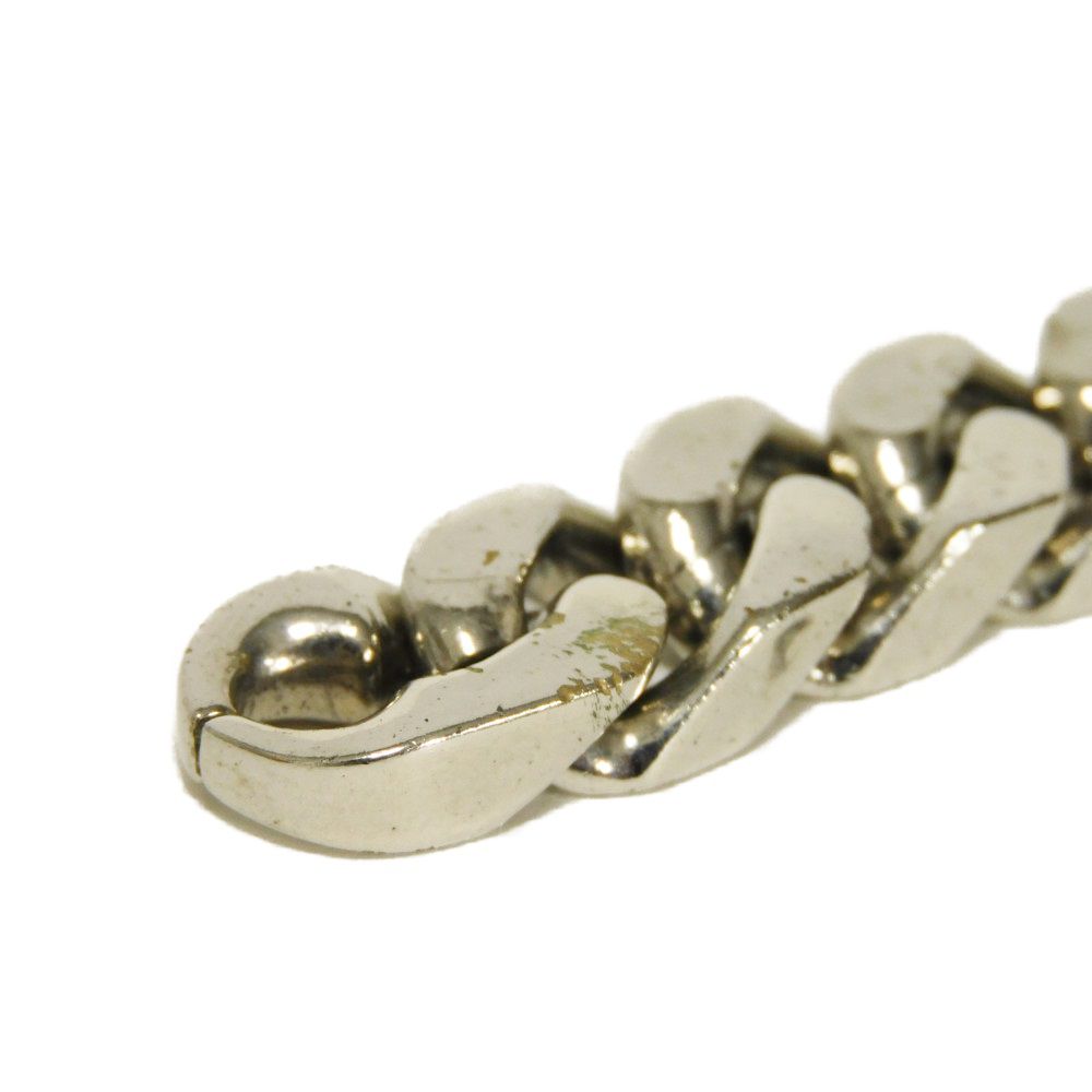 Used 12564 Collier LV Chain Links M69987 7984 LV Logo Flower Curb Chain Monogram Metal Silver Men's from Japan AUTHENTIC