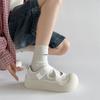 Retro Versatile Round Head Thick-soled Little White Shoes for Women's Summer 2025 New Models with Skirts To Increase the Height of Casual Soft-soled S
