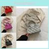 Stylish Small Square Bag For Women In Black Purple Red Silver And Gold With Trendy Street Fashion Design
