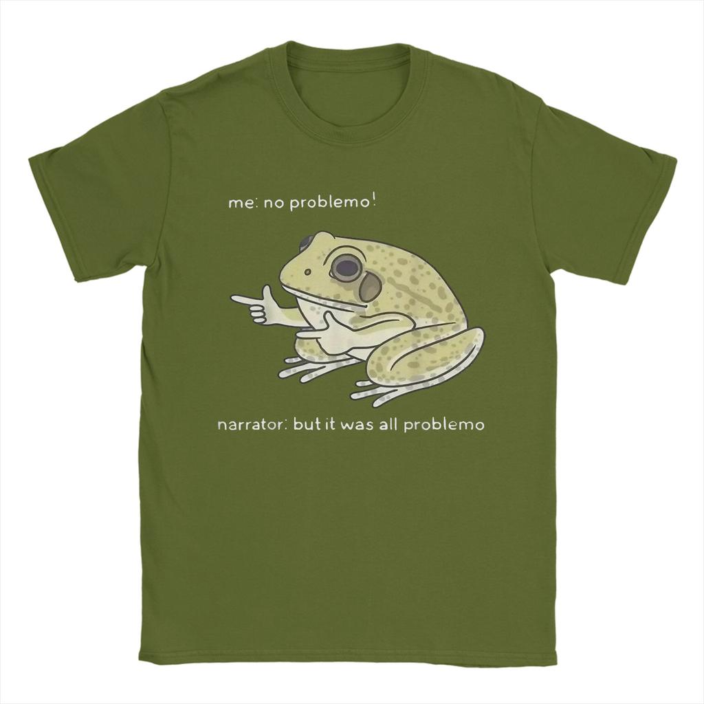 Frog Me No Problemo Narrator But It Was All Problemo T-Shirt Herren Streetwear T-Shirts Sommer O-Neck Tees Große Größen