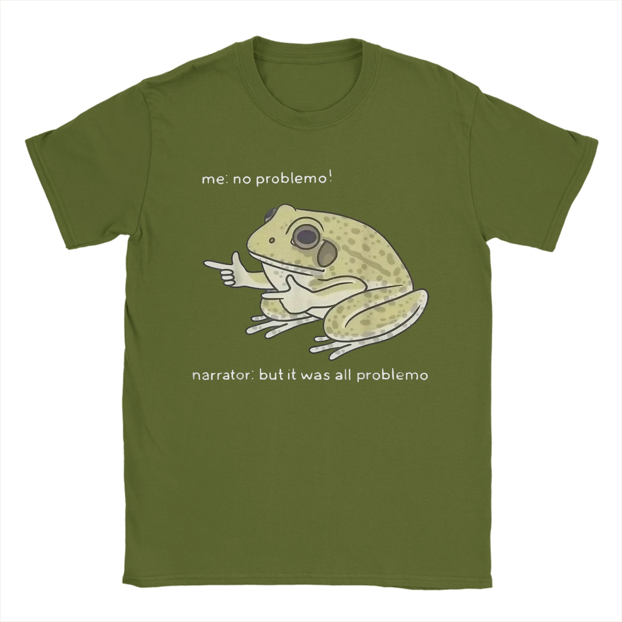 

Frog Me No Problemo Narrator But It Was All Problemo T-Shirt Mens Streetwear T Shirts Summer O-Neck Tees Big Size Clothes 4XL