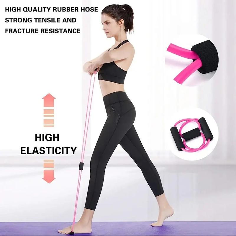 1Pc 8 Shape Tension Rope Yoga Resistance Band Home Gym Elastic Band Tpr Pull Rope Fitness Shoulder Neck Opening Chest Expander