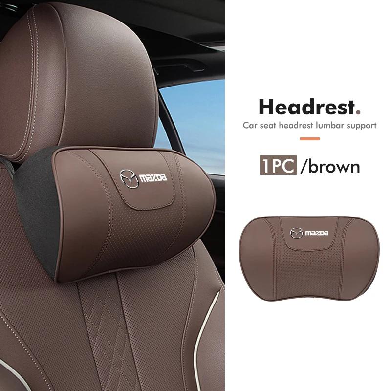 2025 Hot Car Headrest Lumbar Support Leather Car Neck Pillow Waist Support For Mazda Atenza Demio CX3 CX5 CX7 CX30 MX3 MX5 Speed