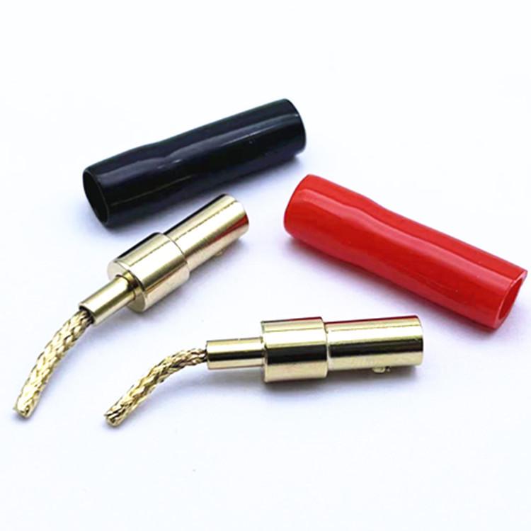 Gold-Plated Braided Copper Wire Speaker Plugs - Solderless Banana Plug Amplifier Clips