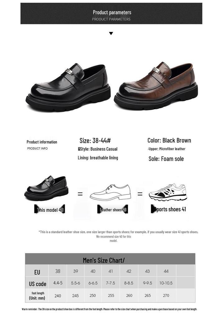 Men's Autumn/Winter Slip-on Derby Leather Shoes - Formal & Casual Soft Sole Loafers
