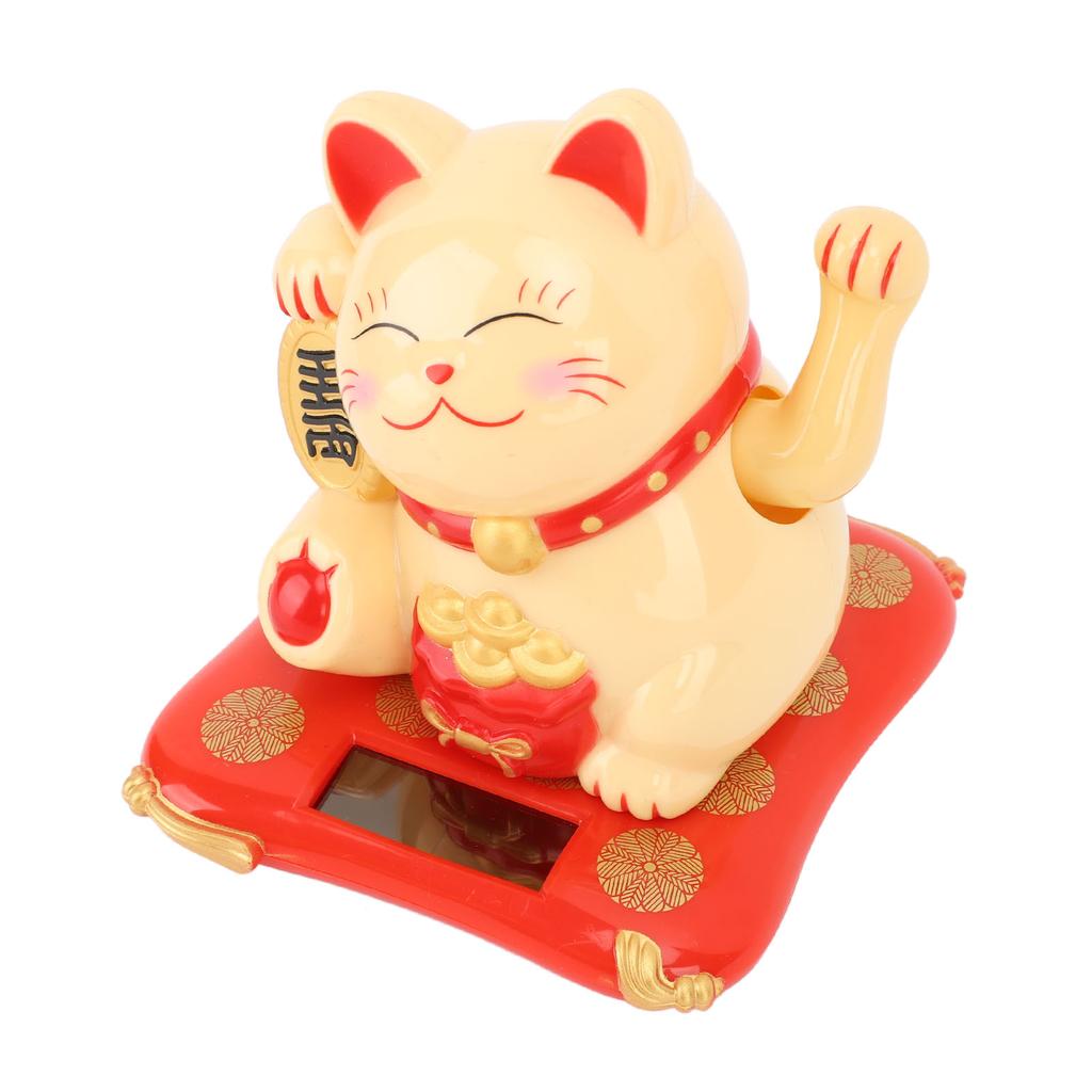 3.5in Fortune Cat Solar Powered Waving Cat Display Decoration for Desktop Home Entrance Car