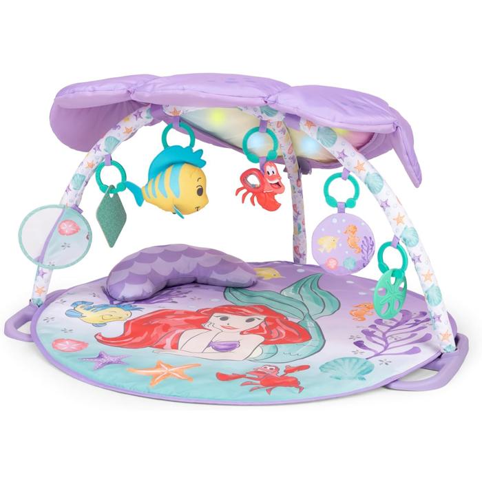DISNEY BABY -PETITE SIRENE- Tapis d'éveil bébé évolutif Arche, jouets sensoriels et musicaux, guirlande lumineuse, cadeau bébé