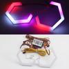 2X Hexagon RGBW Flowing Angel Eye Sequential Turn Signal Light Cotton Glow Hex Halo Ring Kit For Retrofit Headlamp 70 80 86 90mm Xet2