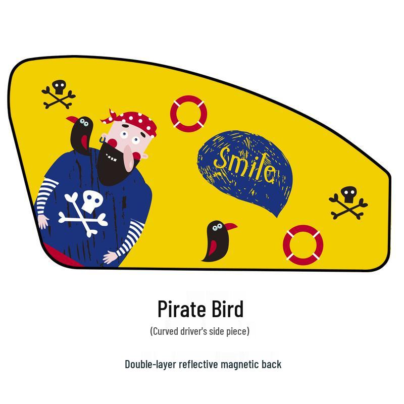 Car Magnetic Curtains - Cartoon Pirate UV Protection Blackout Sunshade