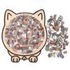 135pcs Cat-shaped Wooden Jigsaw Puzzle Unique Irregular Puzzle Pieces Game Birthday Xmas Gifts for Cat Lovers Home Decorations