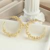 Modern Gold Color Bead Hoop Earrings for Women Luxury Wedding Party Fashion Metal Accessories Statement Daily Jewelry