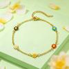 Sommer Böhmisches Gänseblümchen-Ketten-Fußkettchen für Damen Mädchen Blumen-Knöchelarmband Bein-Kette Strandparty Urlaub Fußschmuck Geschenk
