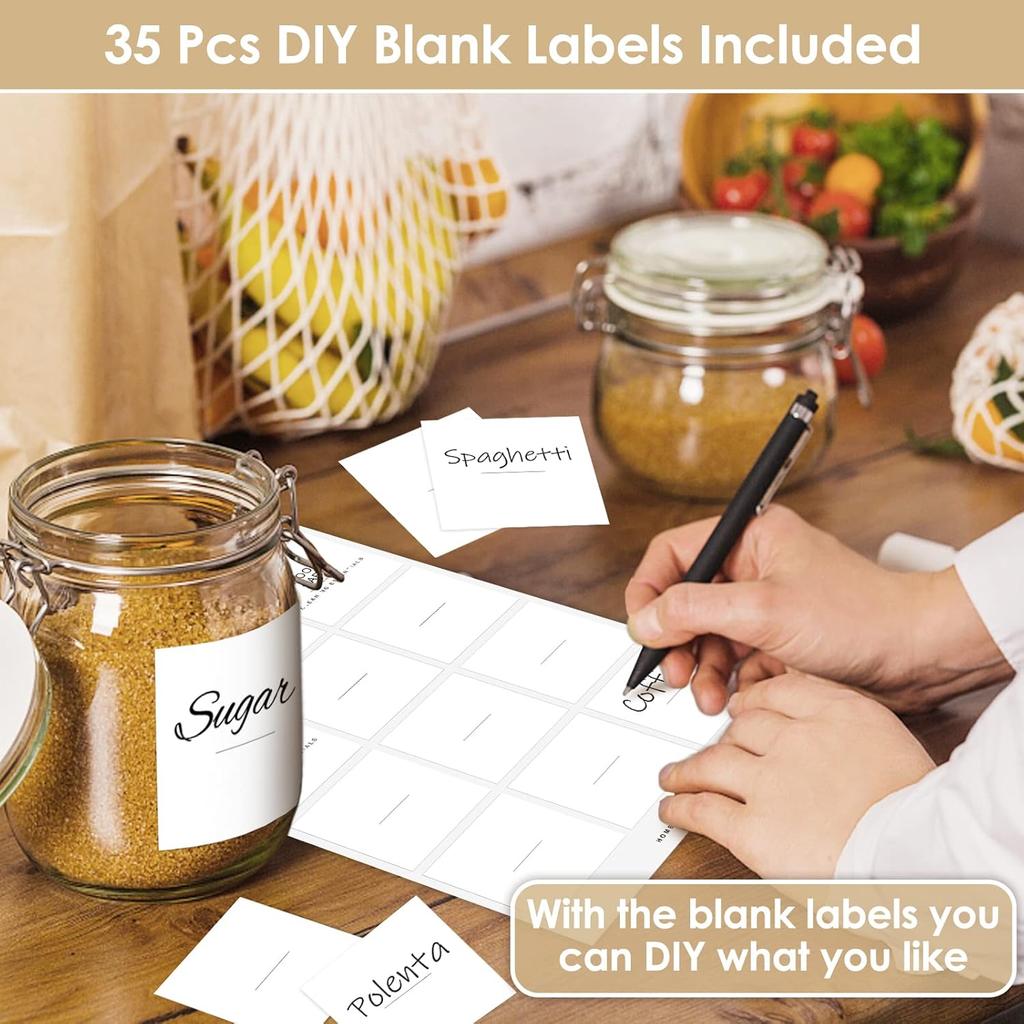 Cludoo 372 PCS Preprinted Minimalist Home Laundry Bathroom Labels for Organizing with DIY Blank Labels, Waterproof Oil Resistant Stickers for