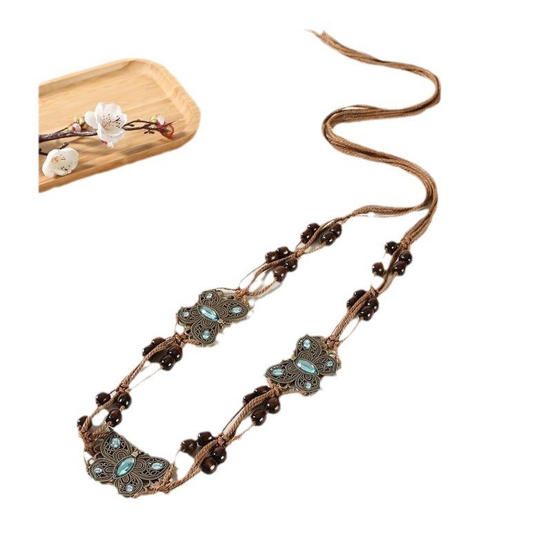 Retro Versatile Braided Waist Rope Bohemian Women's Waist Decoration Belt Ethnic Belt Korean Style Decorative Casual Waist Chain